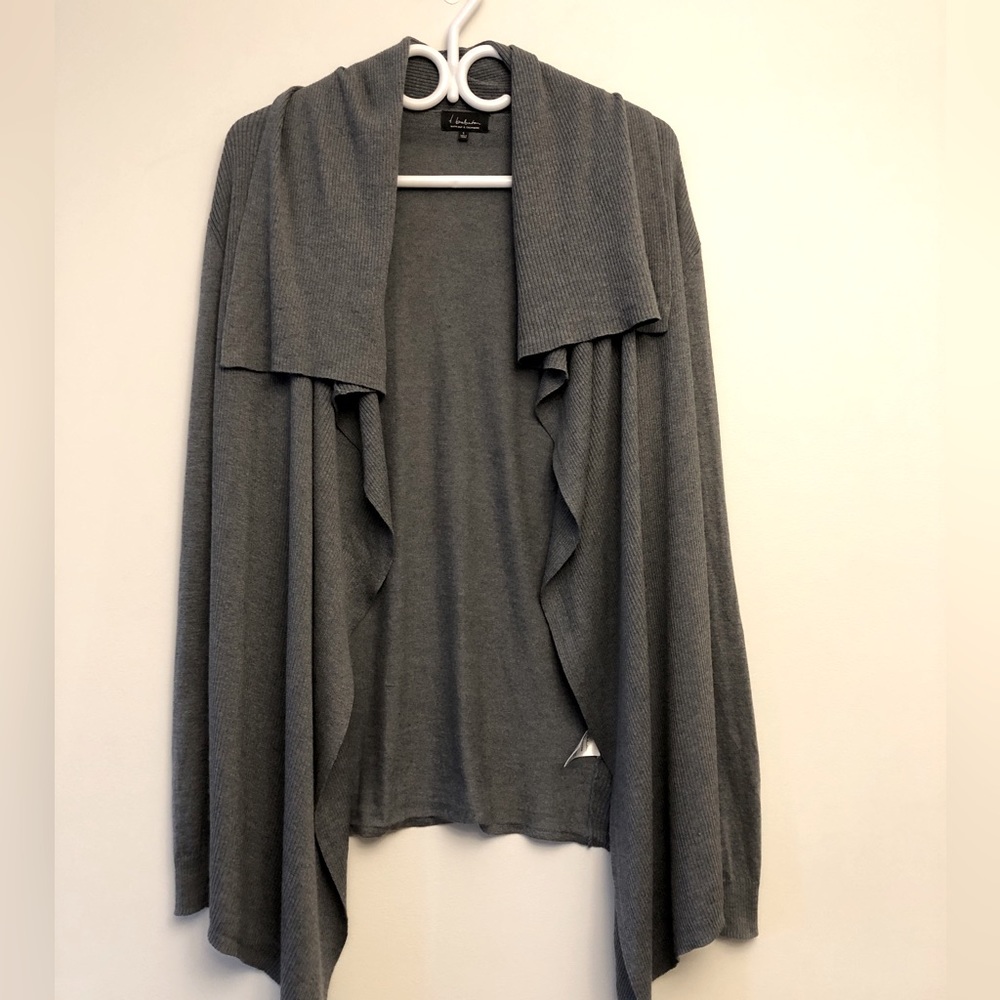 T. Babaton Grey Silk and Cashmere Open Cardigan, Size S